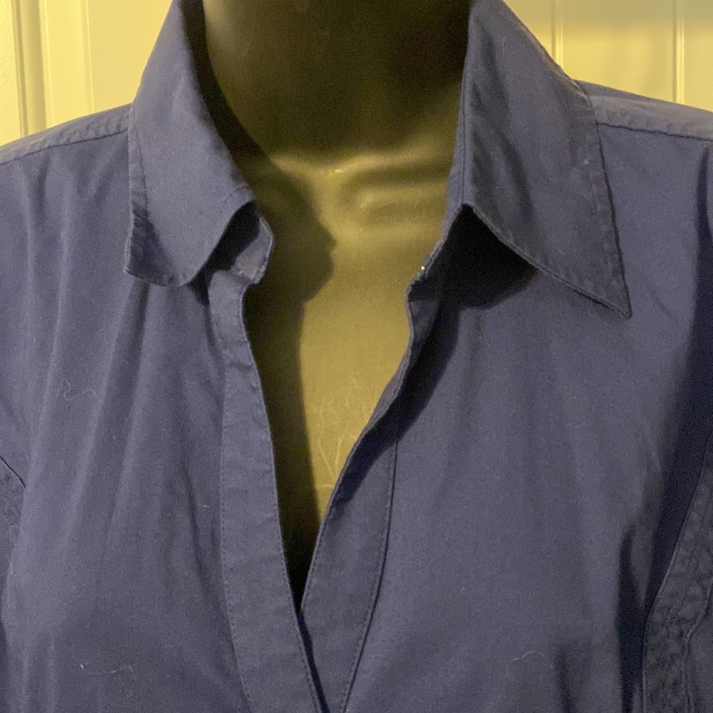 Navy Blue Fitted Express Button Down - image 2